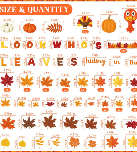 Containlol Fall Thanksgiving Bulletin Board Set Colorful Small 12.6x10.2in