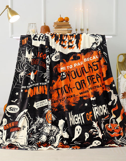Load image into Gallery viewer, Tupmnbry Halloween Pumpkin Ghost Cat Throw Blanket Flannel 50x60
