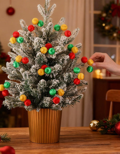 Load image into Gallery viewer, Suncalla Christmas Tree Ball Picks Satin Red Green Gold 7.9'' 12 Pcs
