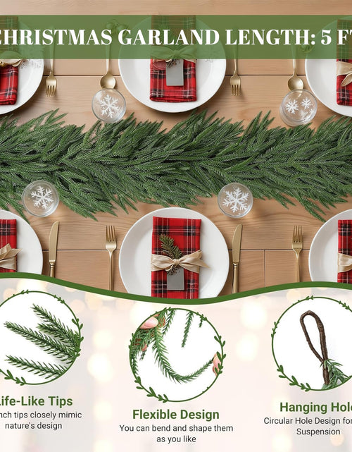 Load image into Gallery viewer, GDENZL 5FT Artificial Norfolk Pine Garland Green Faux Xmas Decor Size 5FT

