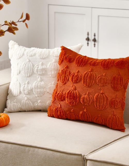Load image into Gallery viewer, HunnmingRe 2 Pc Pumpkin Throw Pillow Covers 18x18 Orange Autumn Decor
