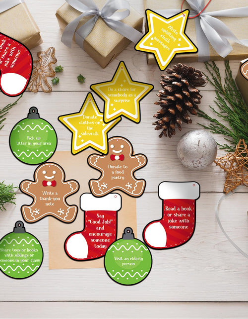 Load image into Gallery viewer, Soulchen 24 Pcs Gingerbread Man Christmas Tree Ornaments with Red Ropes

