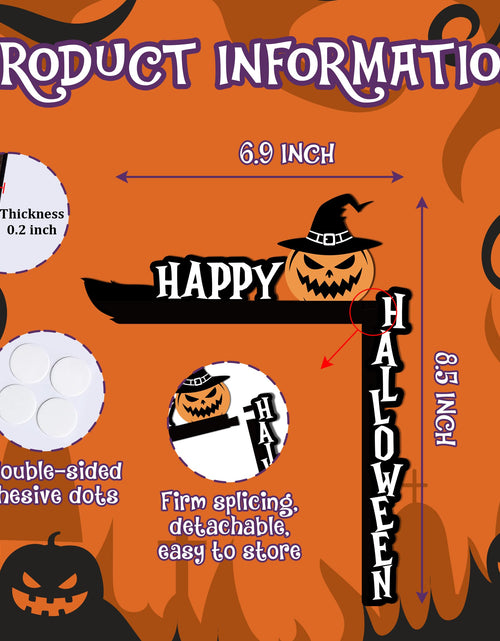 Load image into Gallery viewer, SIXEIGHT Halloween Pumpkin Witch Hat Door Corner Sign Decoration 8.5x6.9"
