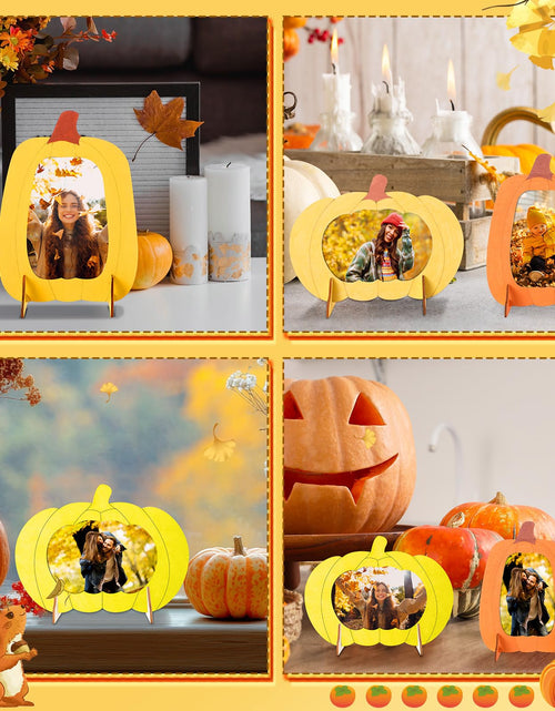 Load image into Gallery viewer, Geelin 24 Pack Wooden Pumpkin Picture Frame DIY Crafts 5.5x7.48 inches
