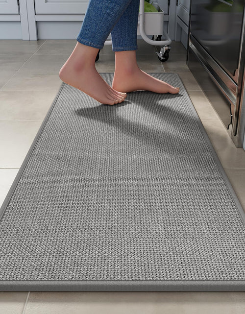 Load image into Gallery viewer, YDKGL Kitchen Rug Mat Non Slip Washable Gray Braided 17x47
