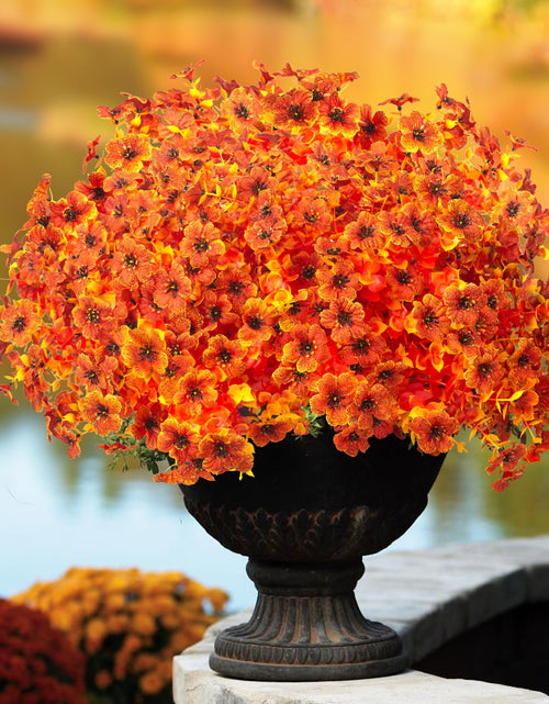 Load image into Gallery viewer, Grunyia 16 Bundles Artificial Fall Flowers Orange 16in UV Resistant Plastic
