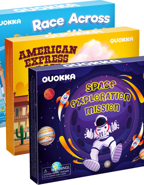 Load image into Gallery viewer, QUOKKA 3X Learning Board Games Set Educational Trivia Cards Kids Ages 6-8

