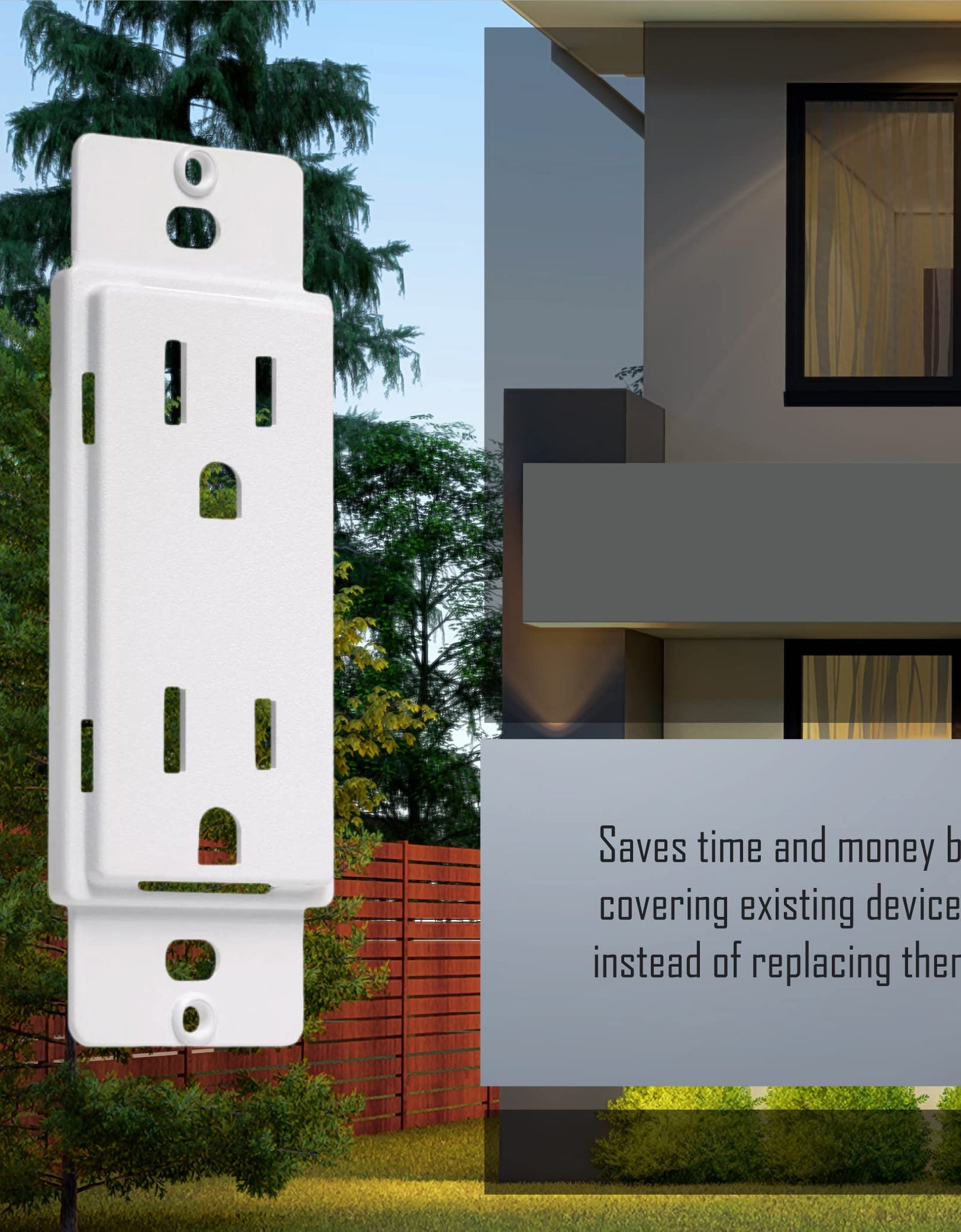 TayMac AD20W Paintable Duplex Adapter Plate White Plastic