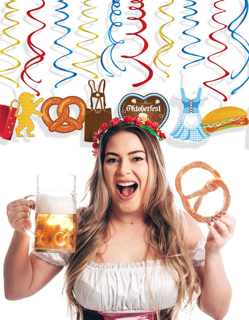 Load image into Gallery viewer, Generic Munich Oktoberfest Swirl Decorations Gold PVC Party Hanging Streamers
