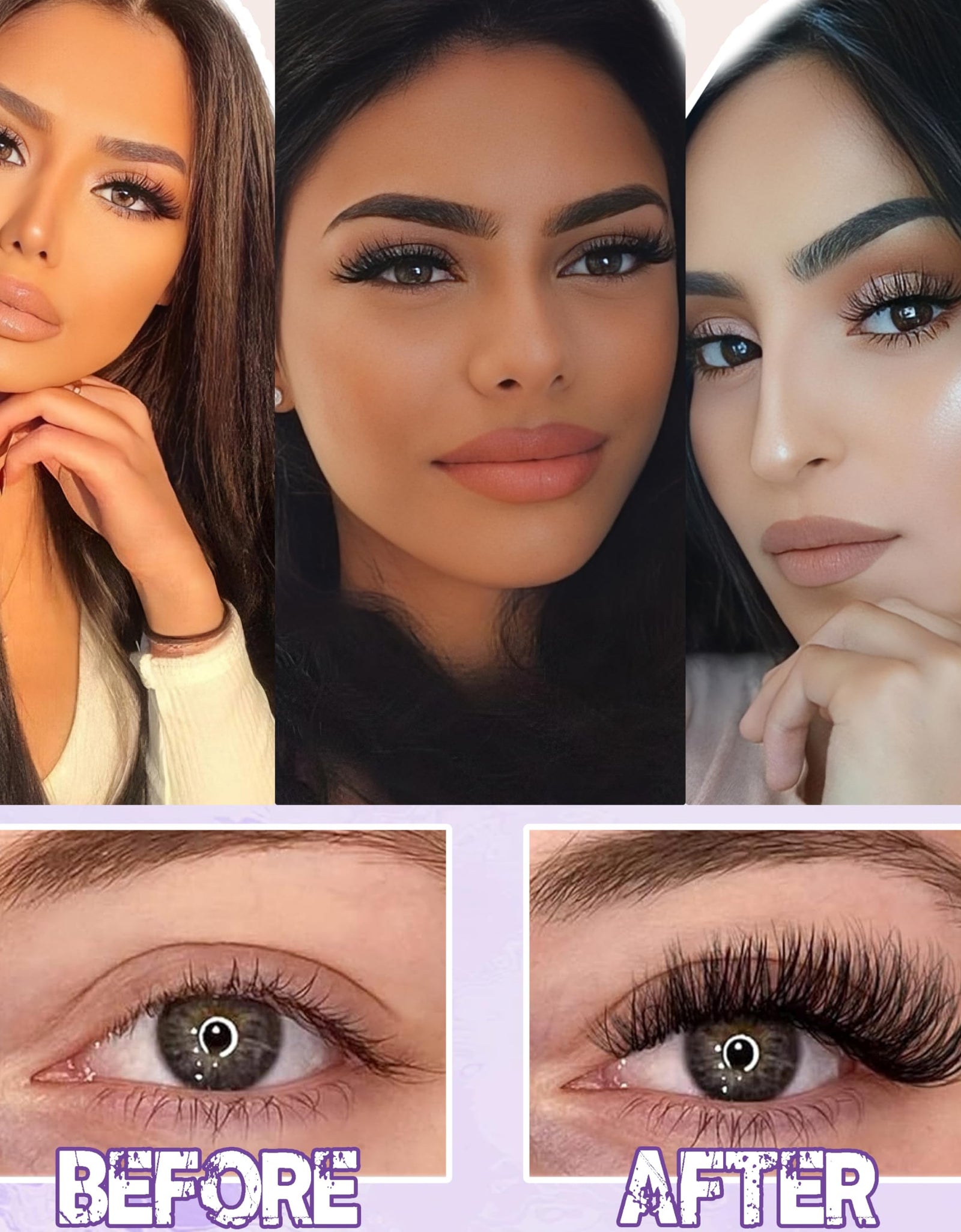 KLHYIT Wispy Lash Clusters 300PCS 10-22mm Mixed D C 30D-50D Eyelash Extensions