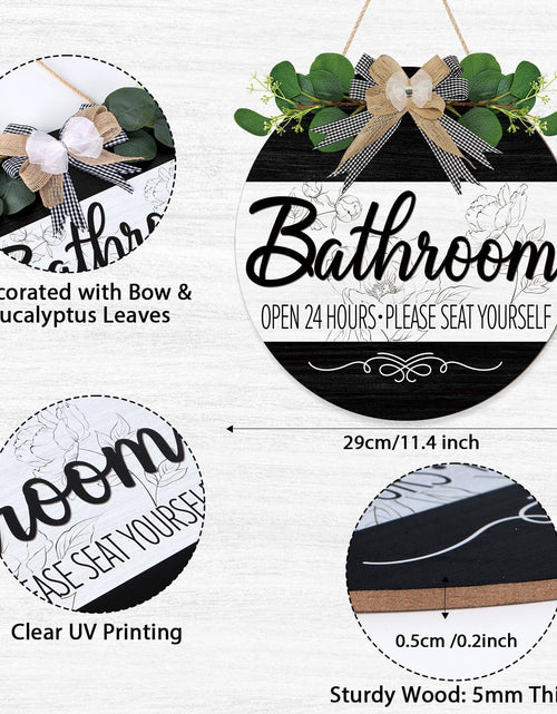 Load image into Gallery viewer, CHDITB Summer Bathroom Wooden Sign Tropical Palm Tree 11.4x11.4 in Portrait
