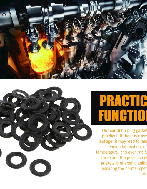 Load image into Gallery viewer, leechio 25 PCS Automotive Oil Drain Plug Gasket M14 Rubber Seal Black
