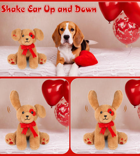 Prewplam Valentines Plush Love Dog Stuffed Animal Toy Brown 1 Inch