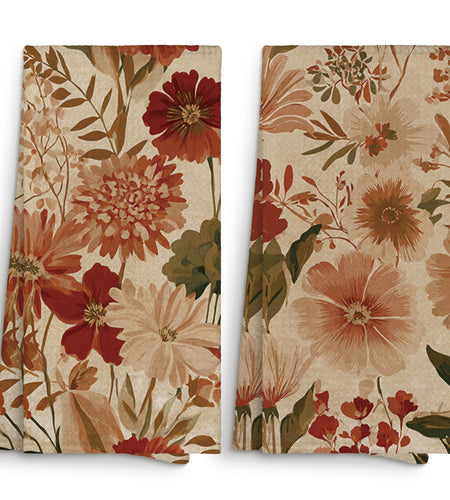 Sviojuce Vintage Fall Pumpkin Oak Leaf Kitchen Towels 16x24 Beige Set of 2