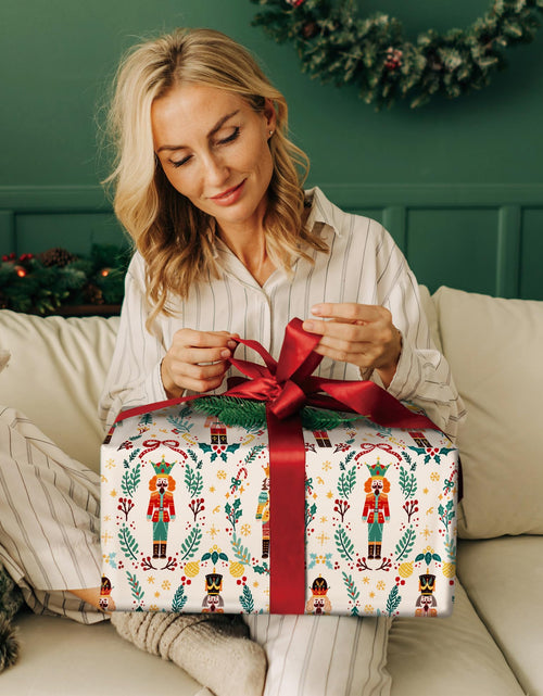Load image into Gallery viewer, WRAPLULU Nutcracker Christmas Wrapping Paper 4 Jumbo Sheets 28x40in Yellow
