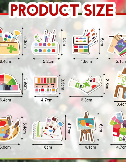 Load image into Gallery viewer, Threehoney 48Pc Wooden Christmas Ornaments Painting Tools Colorful 2.36-2.76in
