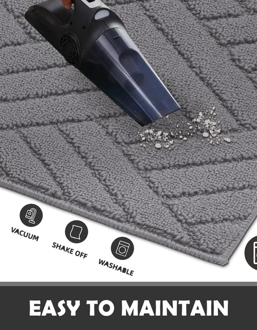Load image into Gallery viewer, JEEDOVIA Door Mat Indoor Non-Slip Rubber Backing Heavy Duty Grey 36x59
