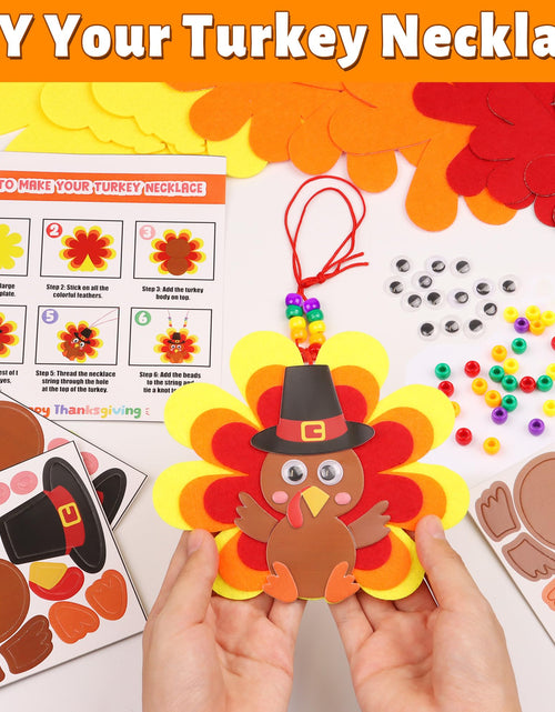 Load image into Gallery viewer, Huyamap Thanksgiving Turkey Necklace Craft Kits 24 Pack Colorful Style 1

