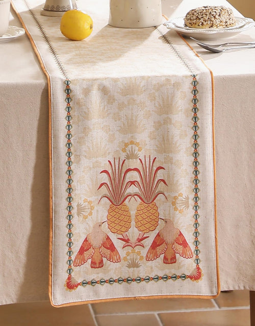 Load image into Gallery viewer, patdrea Tropical Linen Table Runner 12x102in Yellow Pineapple Floral Modern
