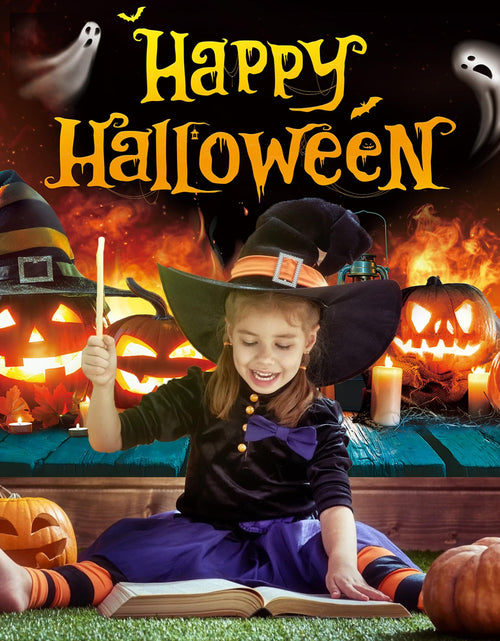 Load image into Gallery viewer, Happy Halloween Backdrop Ghost Pumpkin Flame Haunted House Party Banner 6x4FT

