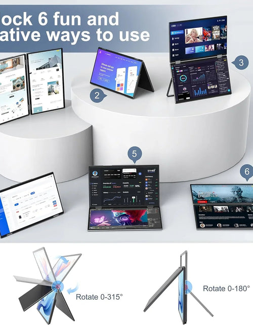 Load image into Gallery viewer, InnoView Foldable 15.6" Dual Portable Monitor-INVPM009-05B
