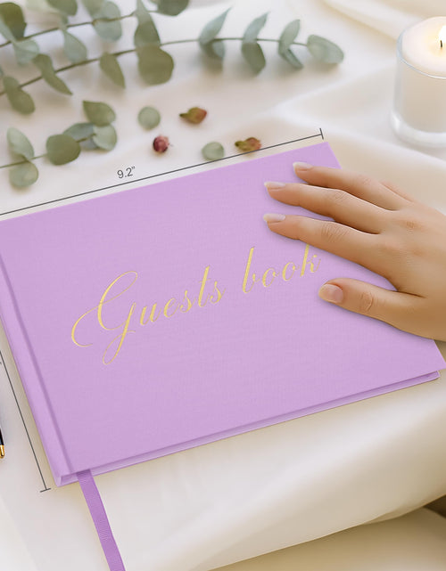 Load image into Gallery viewer, &amp;And Per Se Purple Wedding Guest Book Hardcover Memory Keepsake Album
