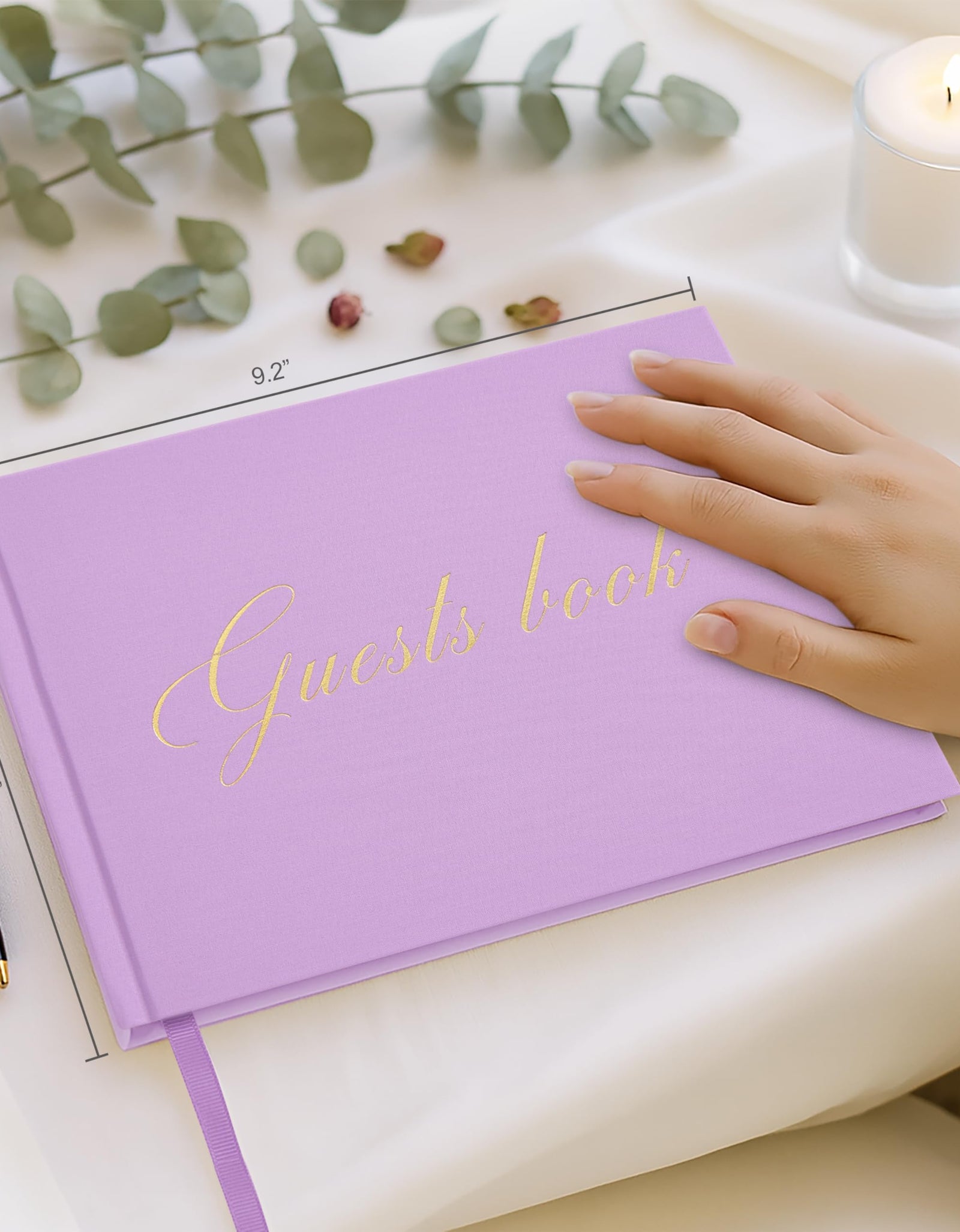 &And Per Se Purple Wedding Guest Book Hardcover Memory Keepsake Album