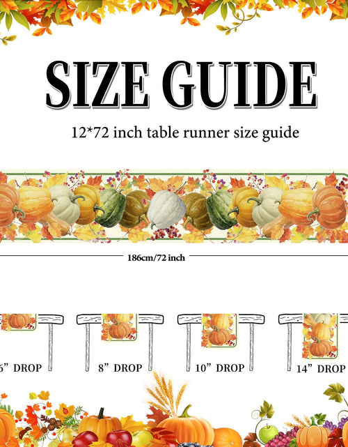 Load image into Gallery viewer, LULUXENIA Thanksgiving Table Runner Maple Leaves Pumpkin Fall Decor 13x72 Inch
