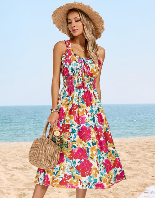 Load image into Gallery viewer, Kate Kasin Womens Floral Wedding Guest Dress Sleeveless Blue Leaves Size M
