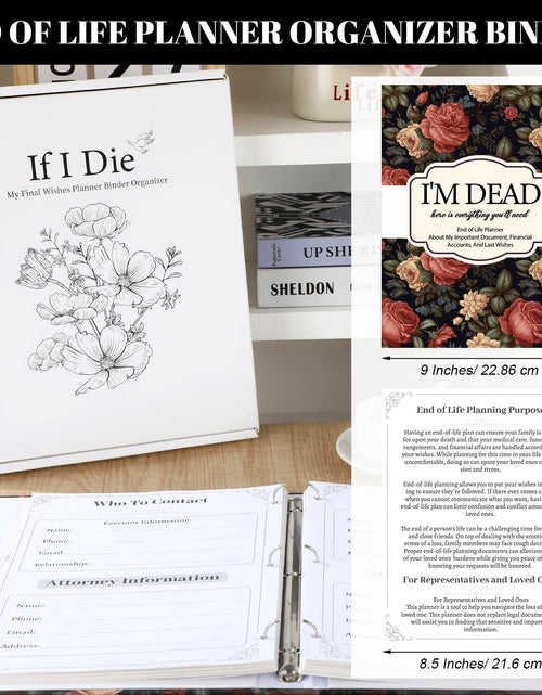 Load image into Gallery viewer, gisgfim I'm Dead Now What End of Life Planner Organizer Binder 8.5x11 Flower

