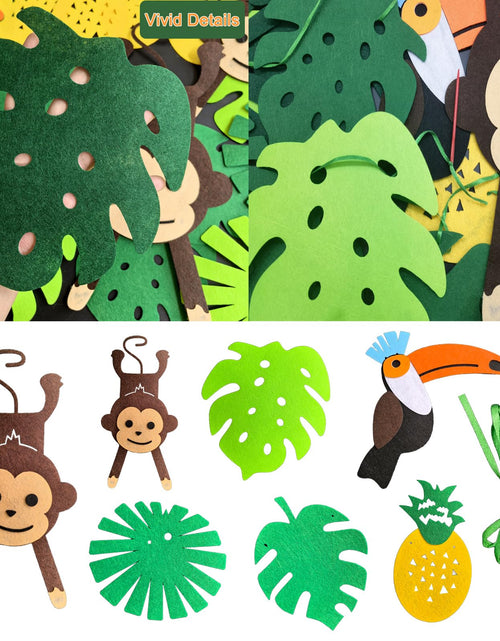 Load image into Gallery viewer, Leyhooney Christmas Jungle Felt Decor Set Tropical Toucan Monkey Palm Leaf
