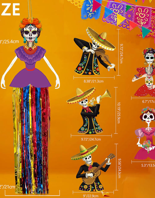 Load image into Gallery viewer, Aovaely 6 PCS Day of The Dead Sugar Skull Hanging Decorations C-Girl Group
