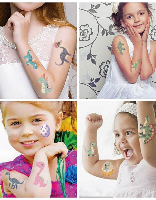 Load image into Gallery viewer, SBOBUY Dinosaur Temporary Tattoos 10 Sheets Blue Cartoon Kids Party Favors
