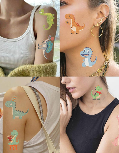 Load image into Gallery viewer, SBOBUY Dinosaur Temporary Tattoos 10 Sheets Blue Cartoon Kids Party Favors
