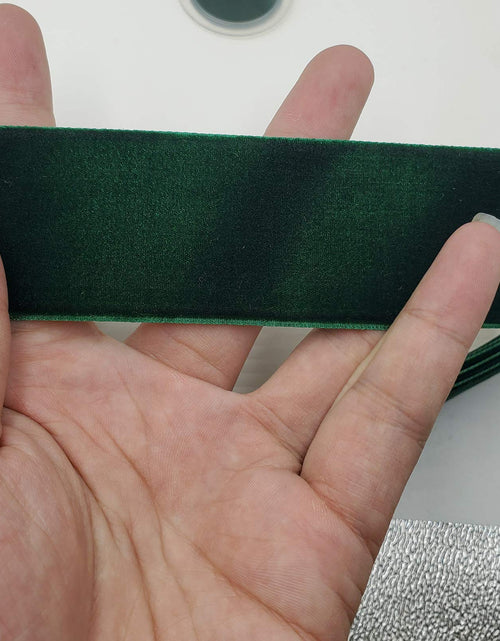 Load image into Gallery viewer, Tianying Velvet Ribbon Spool 10 Yards 1.5 Inch Dark Green Nylon
