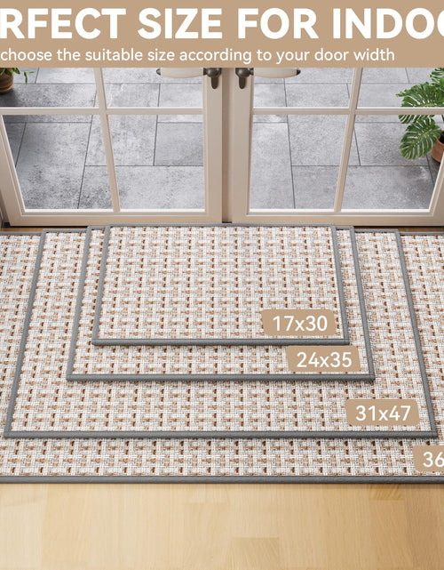 Load image into Gallery viewer, YDKGL Door Mat 17x30 Gray Indoor Dirt Resistant Non-Slip Rubber Backing
