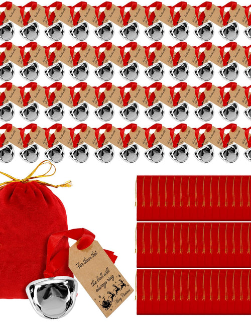Load image into Gallery viewer, Duraaamo 24 Sets Christmas Polar Themed Silver Bell Ornaments Bulk
