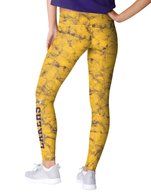 Load image into Gallery viewer, FOCO Los Angeles Lakers NBA Womens Team Color Cloud Leggings Yellow and Purple M
