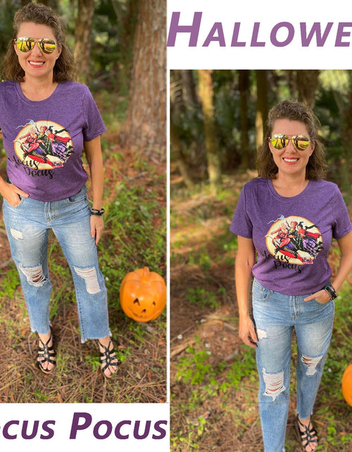 Load image into Gallery viewer, Anbech Hocus Pocus Sanderson Sisters Graphic Tee Dark Purple Size S
