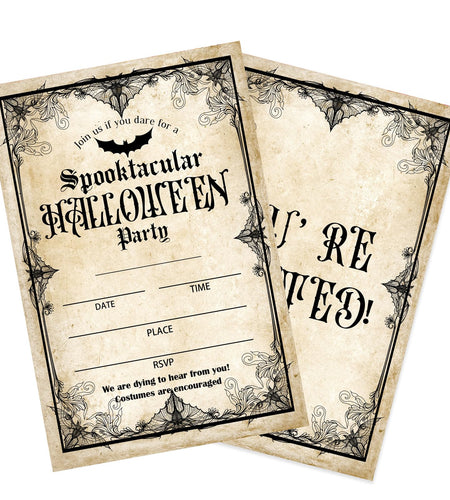 Bltgh Vintage Halloween Party Invitations 20pcs 4x6in Orange Black Envelopes