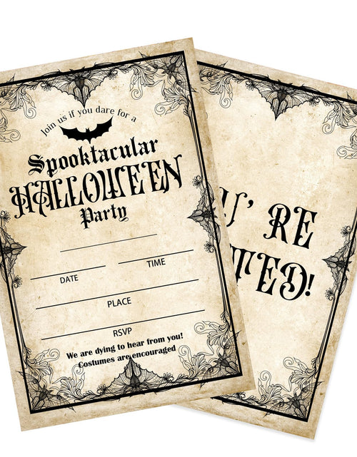 Load image into Gallery viewer, Bltgh Vintage Halloween Party Invitations 20pcs 4x6in Orange Black Envelopes
