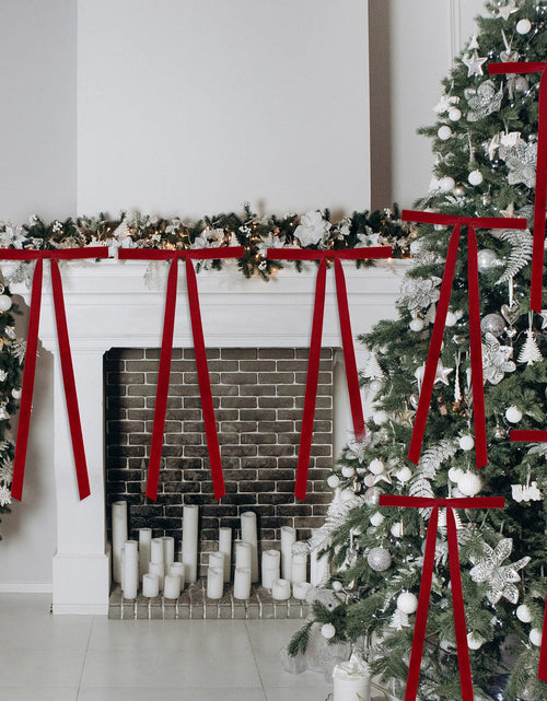 Load image into Gallery viewer, Dcocdeely 12 Pcs Velvet Christmas Bows 24x12in Wine Red Rustic Decor
