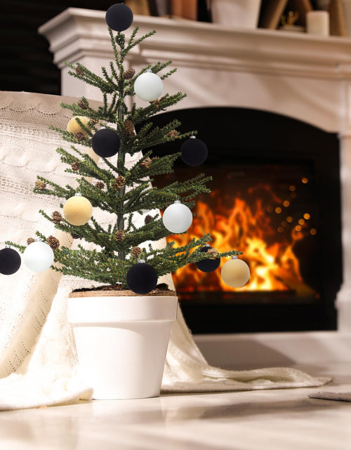 Load image into Gallery viewer, KI Store Beige Velvet Christmas Balls Ornaments 6pcs 2.36in Party Decor
