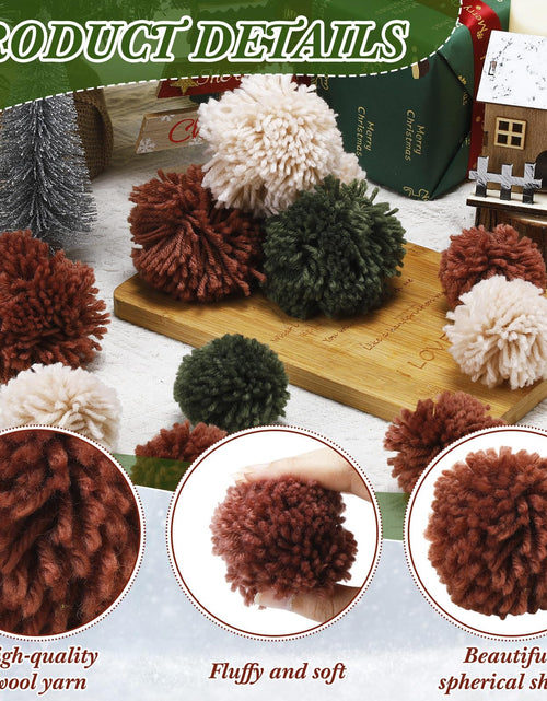 Load image into Gallery viewer, Hahafelt 60 Pcs Yarn Pom Poms 2.5'' Bright Colorful Bulk Crafts
