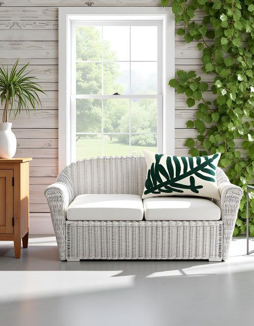 Load image into Gallery viewer, Tosleo 12x20in Green Tropical Leaf Embroidered Pillow Covers 2 Pack
