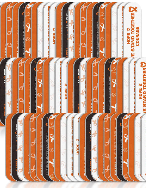 Load image into Gallery viewer, Lasnten 204 Pcs Orange Ribbon Nail Files Bulk Emery Boards Leukemia Awareness
