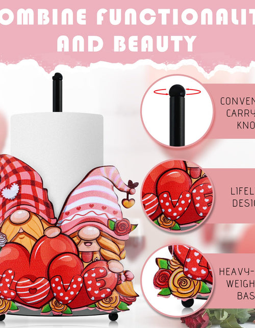 Load image into Gallery viewer, YLOLUL Valentine's Day Metal Paper Towel Holder Large Countertop Stand
