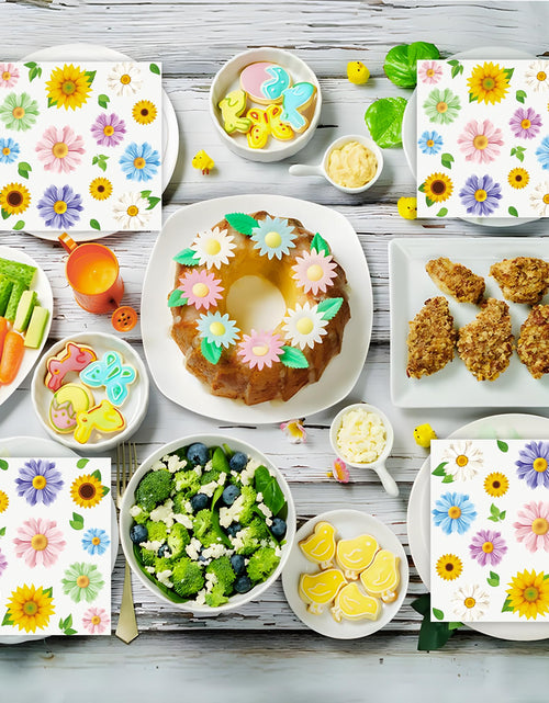 Load image into Gallery viewer, Maniaacer 100 PCS Spring Floral Cocktail Napkins 3-Ply Colorful Paper
