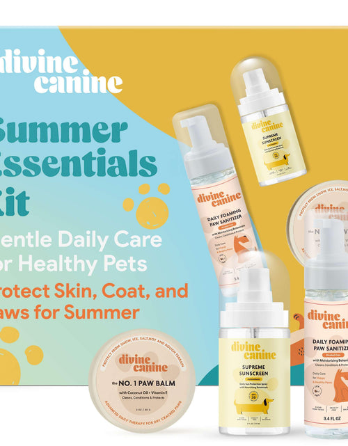 Load image into Gallery viewer, Divine Canine Summer Essentials Dog Care Kit Sunscreen Paw Balm
