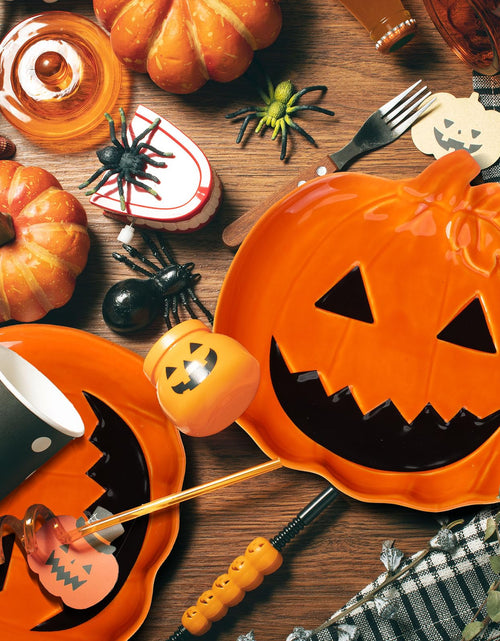 Load image into Gallery viewer, LemonRoad Halloween Ceramic Pumpkin Candy Dishes 7.87'' Orange 4 Pcs
